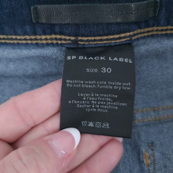 SP Black Label 70s Western Groovy High Rise Cotton Blend Dk.Wash Flared Jean 30 - Picture 9 of 14